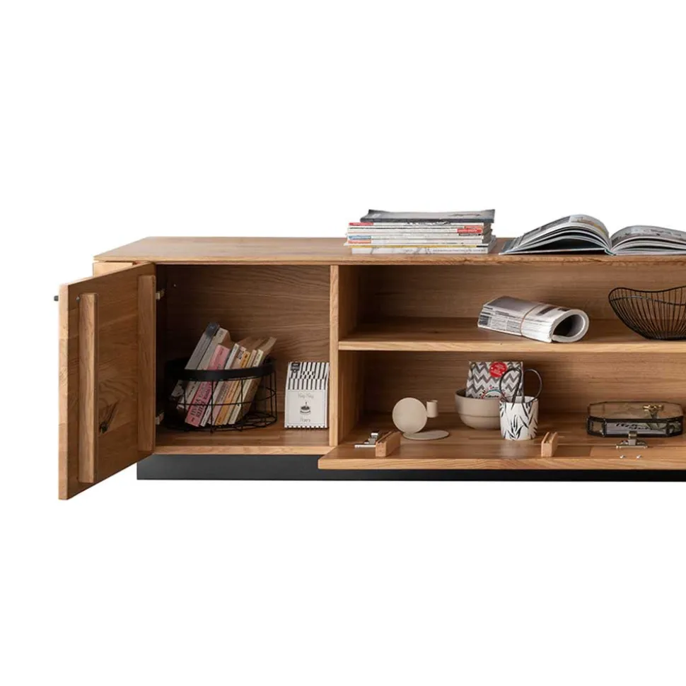 TV Unterschrank aus Wildeiche mit Metallgriffen - Ilfred