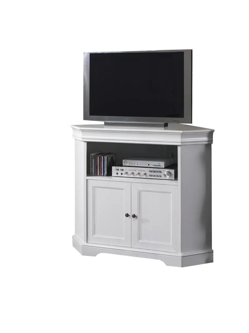 TV Unterschrank für Ecke in Weiß - Zarinas