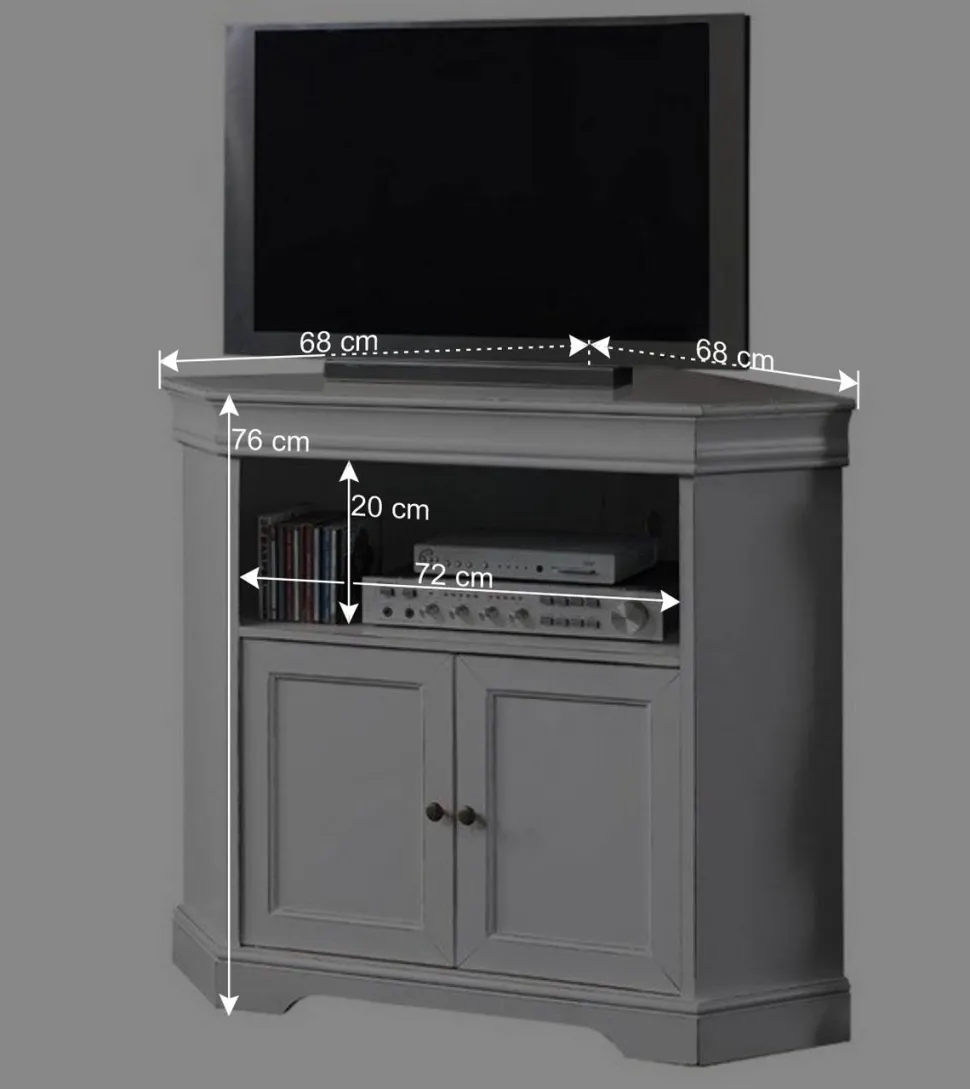 TV Unterschrank für Ecke in Weiß - Zarinas