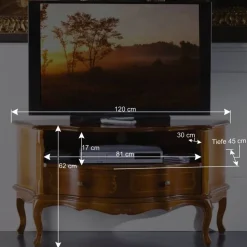 TV Unterschrank im Barock Stil Dentro Nussbaumfarben