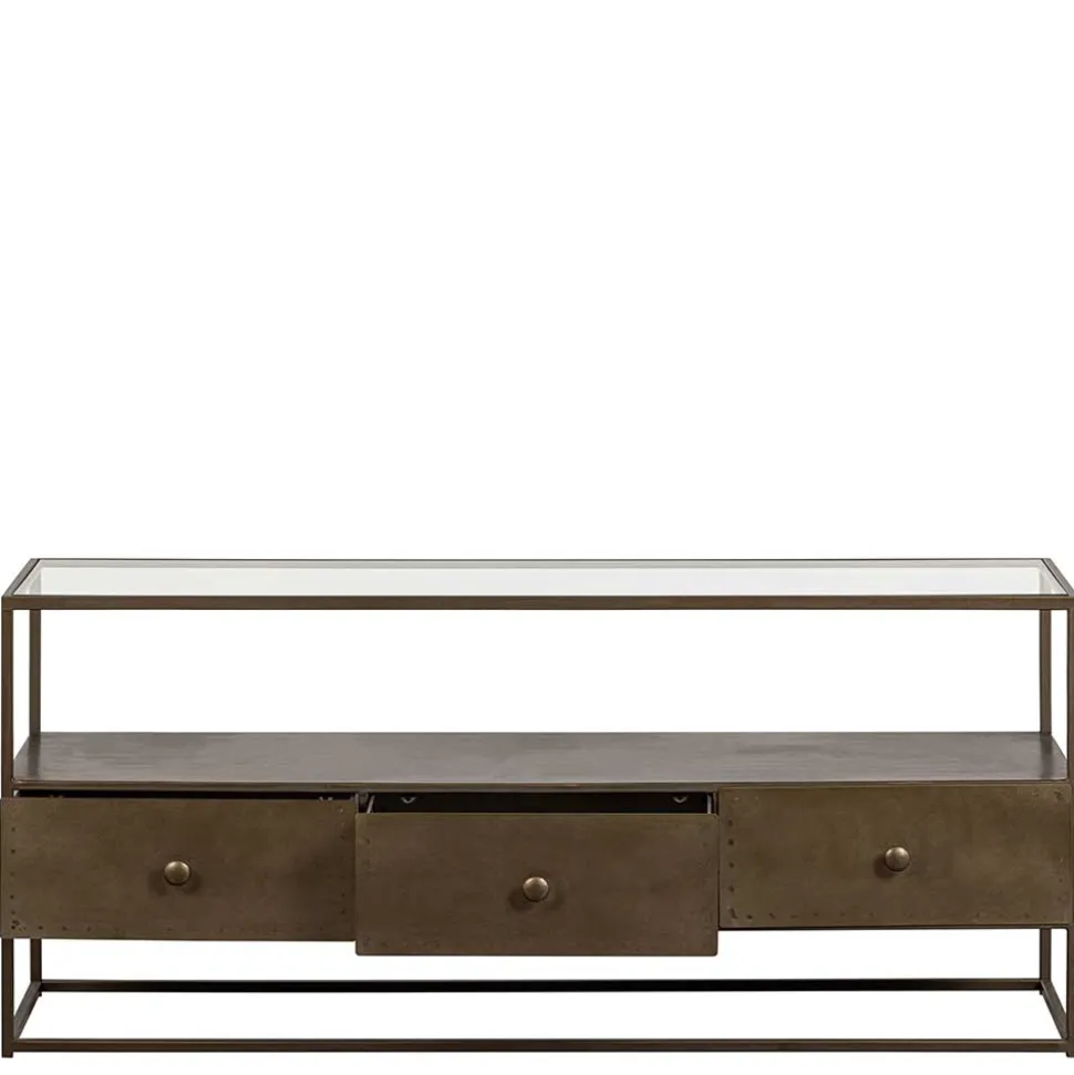 TV Unterschrank in Altmessing Metall - Liviano