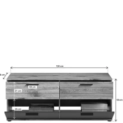 TV Unterschrank in der Größe 130x53x48 cm - Lucios