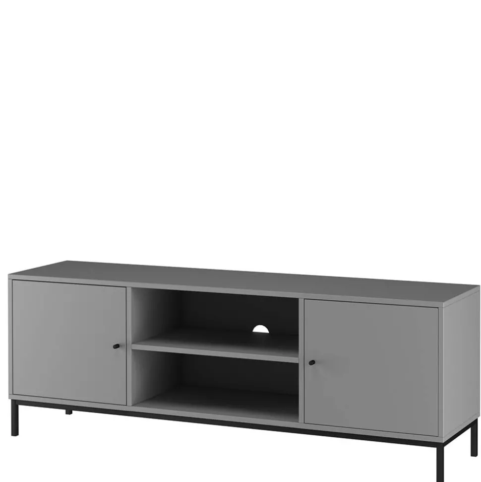 TV Unterschrank in Grau mit Schwarz - Lagista
