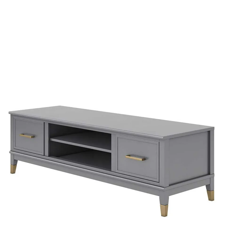 TV Unterschrank in Grau und Gold - Tamila