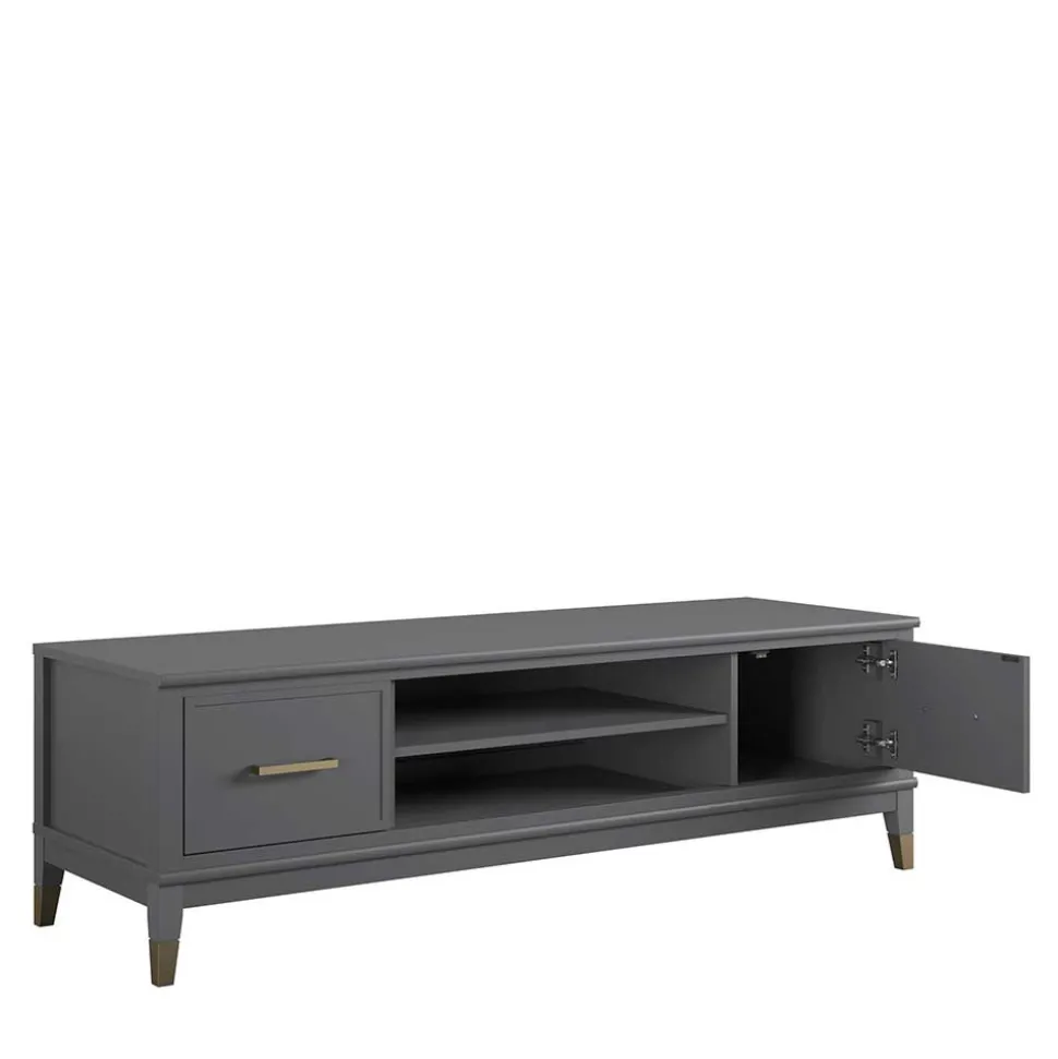 TV Unterschrank in Grau und Gold - Tamila