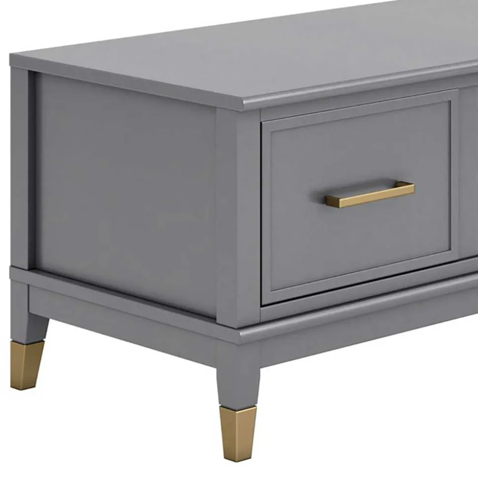 TV Unterschrank in Grau und Gold - Tamila