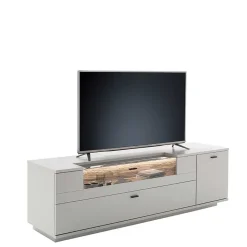 TV Unterschrank in Lichtgrau mit Wildeiche - Apulco