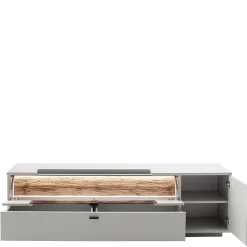 TV Unterschrank in Lichtgrau mit Wildeiche - Apulco