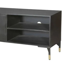 TV Unterschrank in Schwarz mit Messing - Alkatar