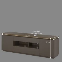 TV Unterschrank in Taupe & Akazie - Anja