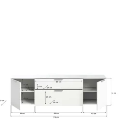 TV Unterschrank in Weiß - Intiatos