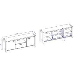 TV Unterschrank mit 1,80 m Breite - Zavorra