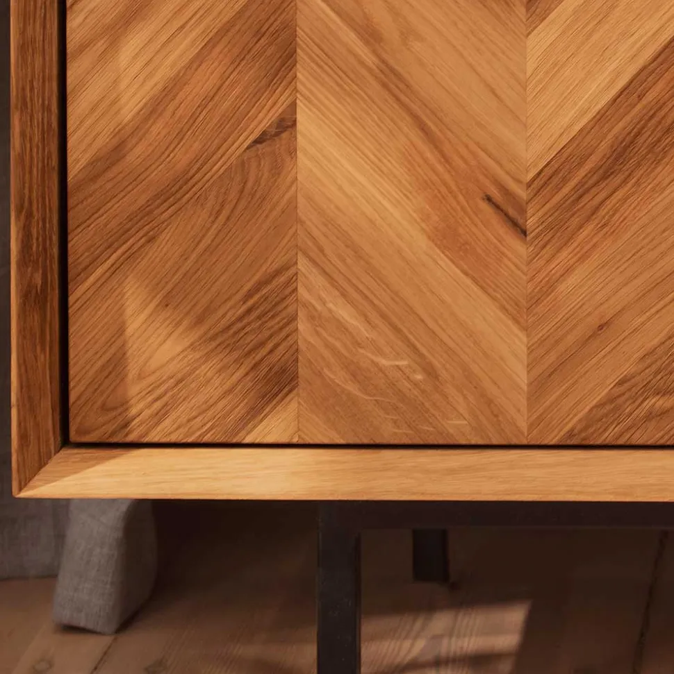 TV Unterschrank mit Fischgrät Design Türen - Kerfa