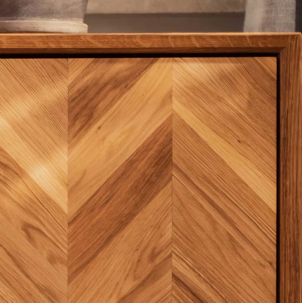 TV Unterschrank mit Fischgrät Design Türen - Kerfa