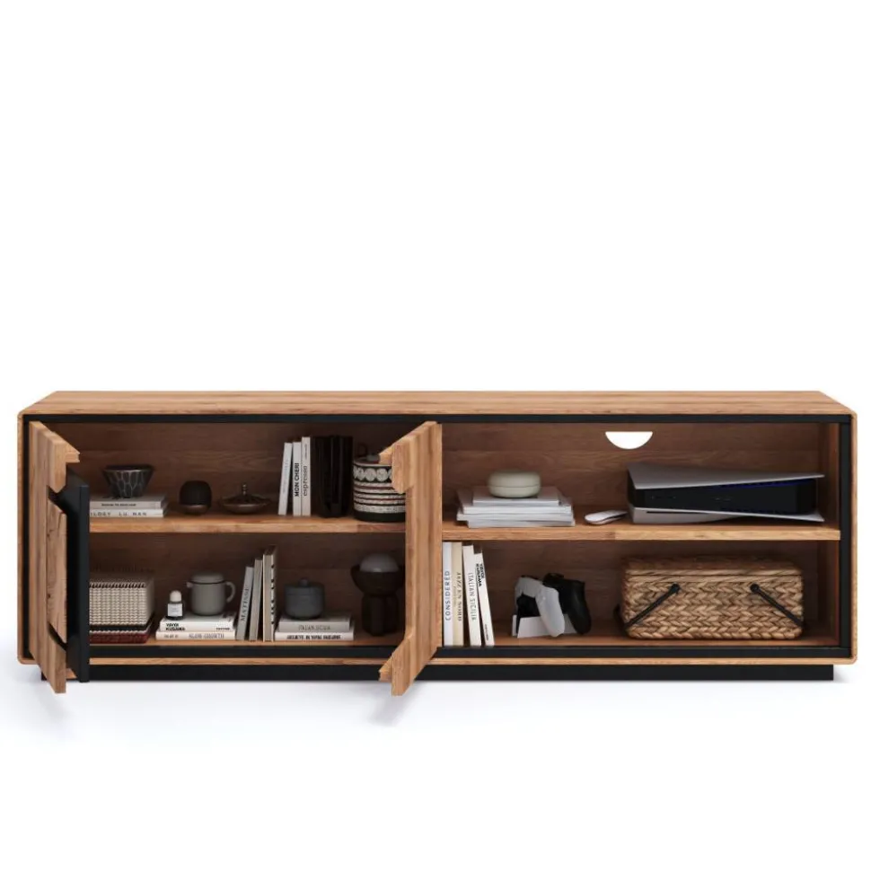 TV Unterschrank mit Hirnholz Applikation - Shipper