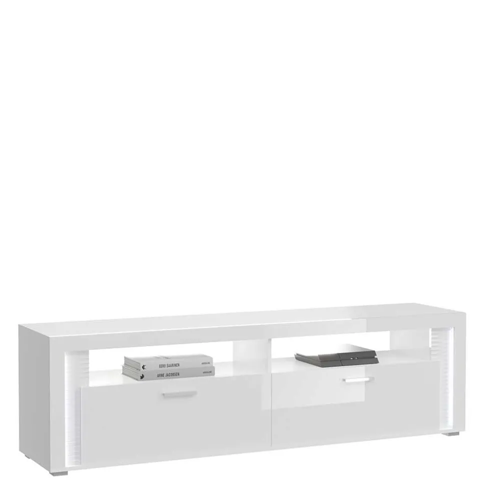 TV Wohnkombination hochglänzend in Weiß - Gomata (vierteilig)