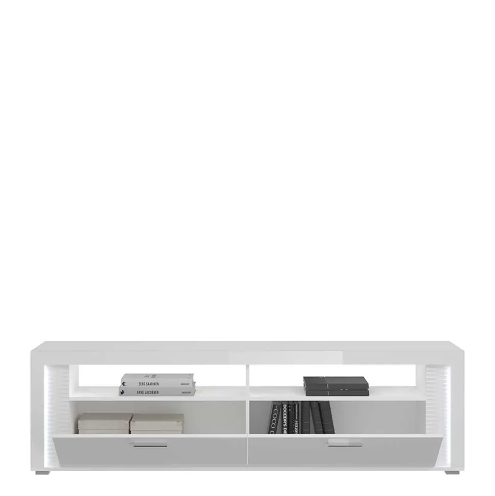 TV Wohnkombination hochglänzend in Weiß - Gomata (vierteilig)