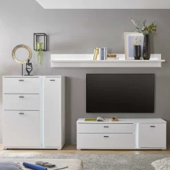 TV Wohnwand beleuchtet Möbelset - Tirol (dreiteilig)