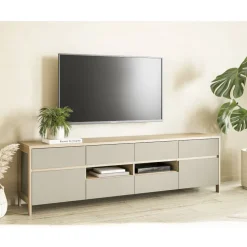 TV Wohnwand in Eukalyptus und Eiche Optik - Promo (dreiteilig)