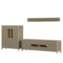 TV Wohnwand in Eukalyptus und Eiche Optik - Promo (dreiteilig)