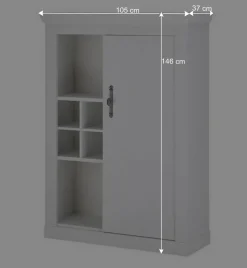 TV Wohnwand in weißer Holzoptik Pinie - Liancos (vierteilig)