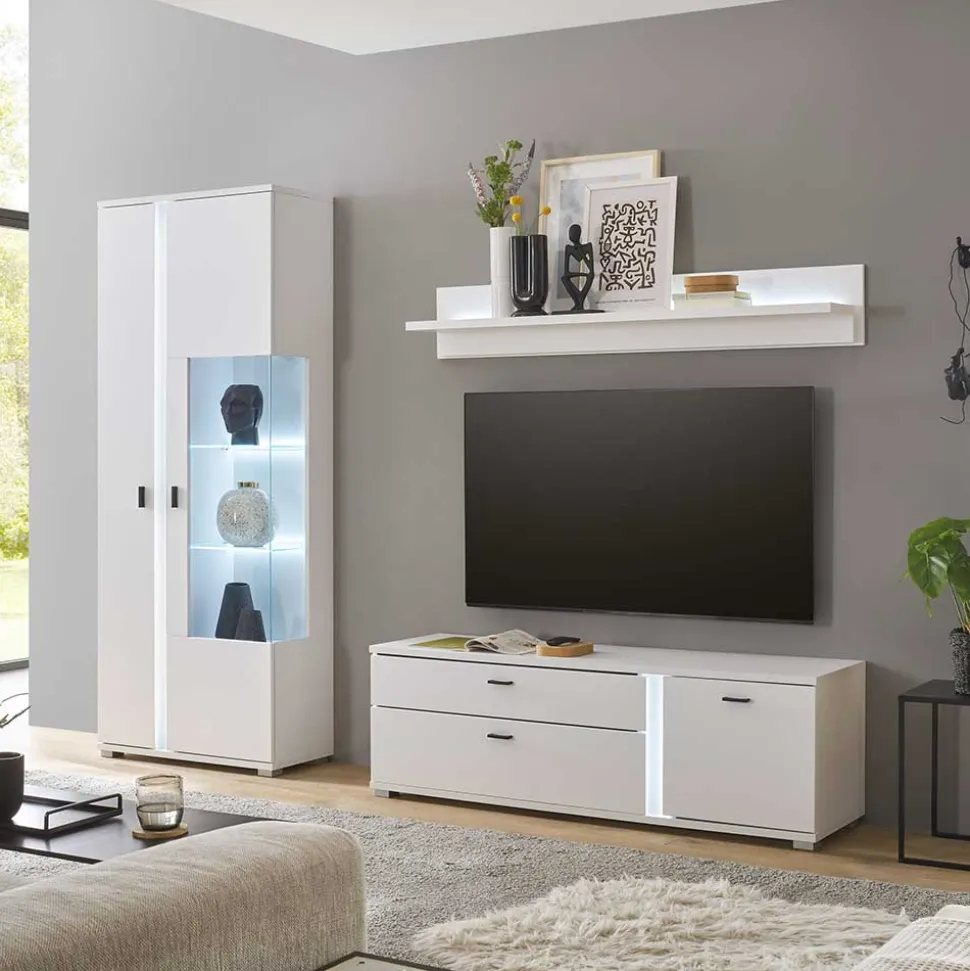 TV Wohnwand Kombi mit Licht - Tirol (dreiteilig)