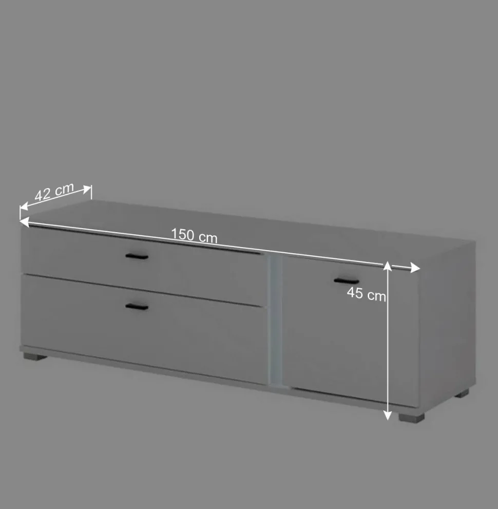 TV Wohnwand Kombi mit Licht - Tirol (dreiteilig)