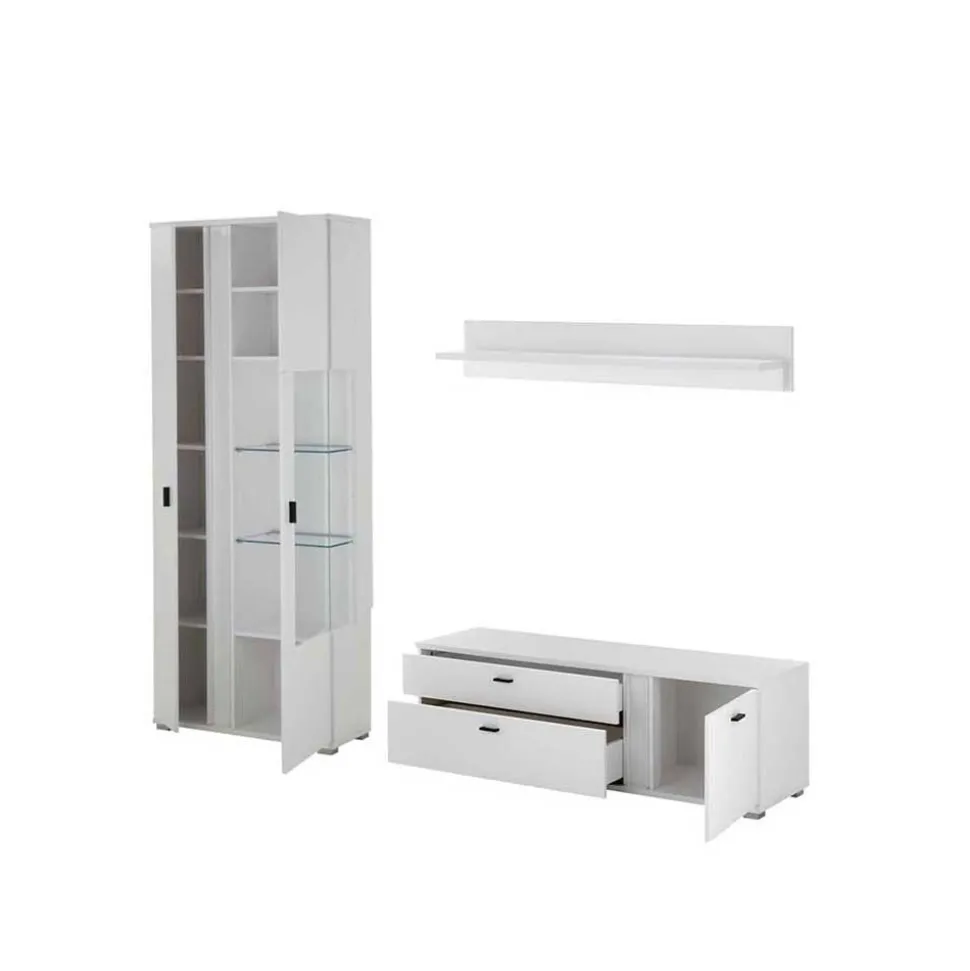 TV Wohnwand Kombi mit Licht - Tirol (dreiteilig)