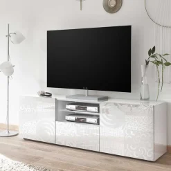 TV Wohnwand Schränke in Weiß - Vascaub (dreiteilig)