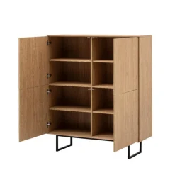 TV Wohnwand Set in Eiche Stone - Jaskin (dreiteilig)