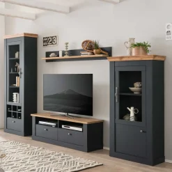 TV Wohnwandmöbel 297 cm breit - Lionel (vierteilig)