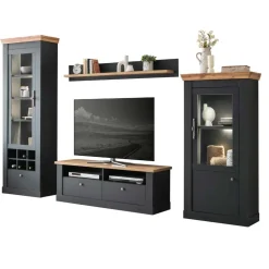 TV Wohnwandmöbel 297 cm breit - Lionel (vierteilig)