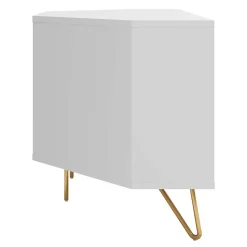 TV-Board für die Ecke in Weiß & Gold - Patinca