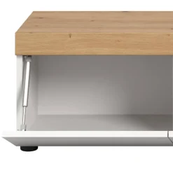 TV-Lowboard in Weiß mit Wildeiche Natur Optik - Emdan