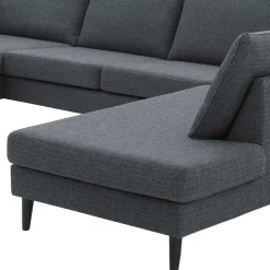 U-Couch Wohnlandschaft in Anthrazit - Soltropa