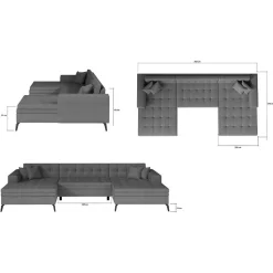 U-Design Wohnlandschaft mit Schlaffunktion - Klevani