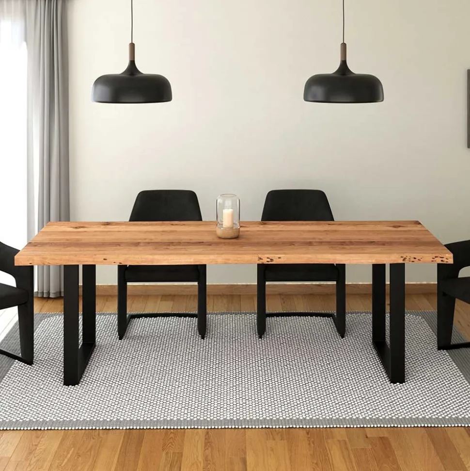 U-Fuß Tisch mit natürlicher Baumkante - Puzian