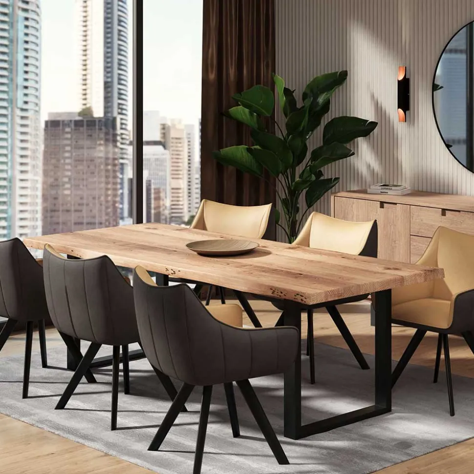 U-Fuß Tisch mit natürlicher Baumkante - Puzian