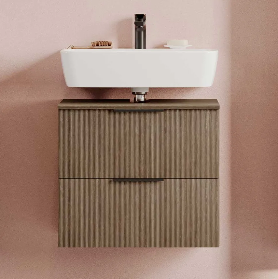 Unterbeckenschrank in dunkler Eiche Holzoptik - Ucaida