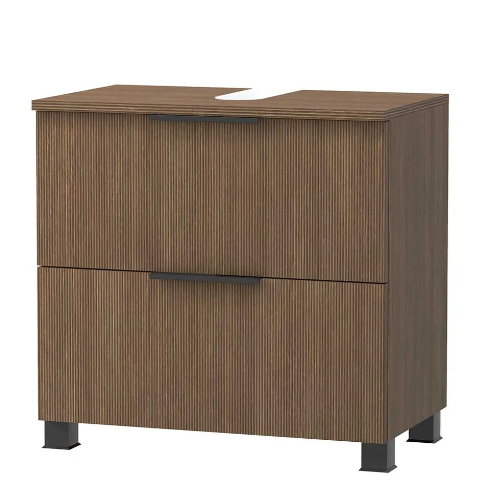 Unterbeckenschrank in dunkler Eiche Holzoptik - Ucaida