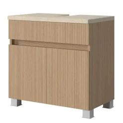 Unterbeckenschrank in Eiche Hell Holzoptik - Vibulam