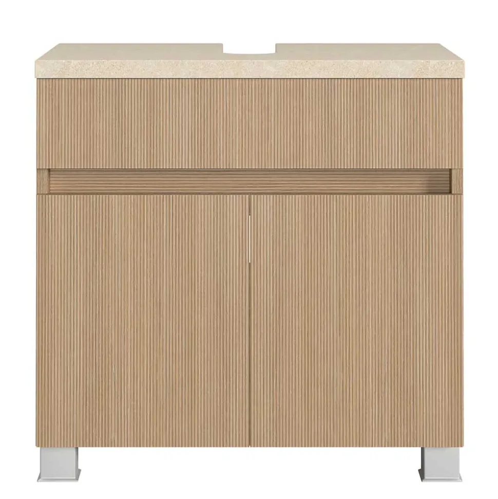 Unterbeckenschrank in Eiche Hell Holzoptik - Vibulam