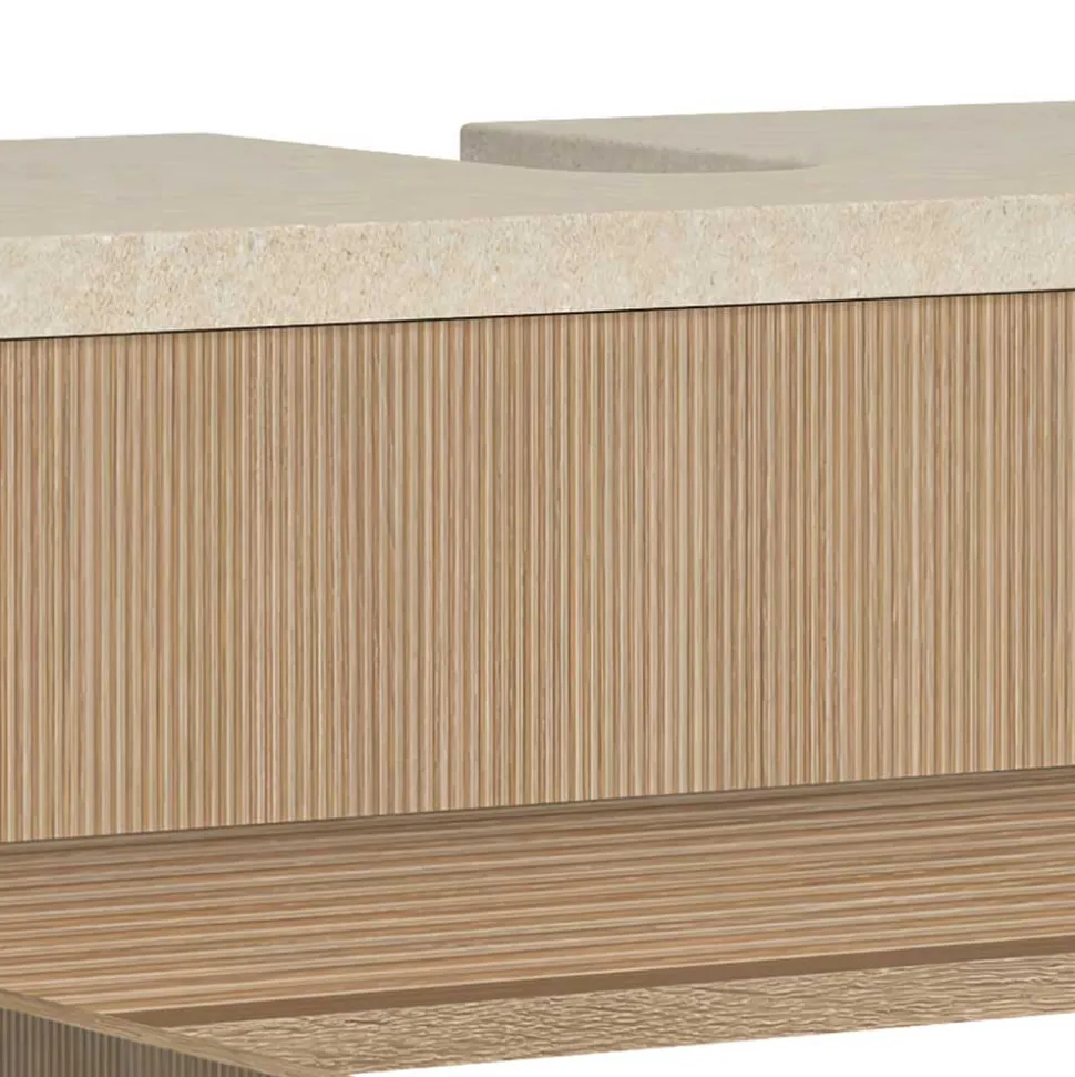 Unterbeckenschrank in Eiche Hell Holzoptik - Vibulam