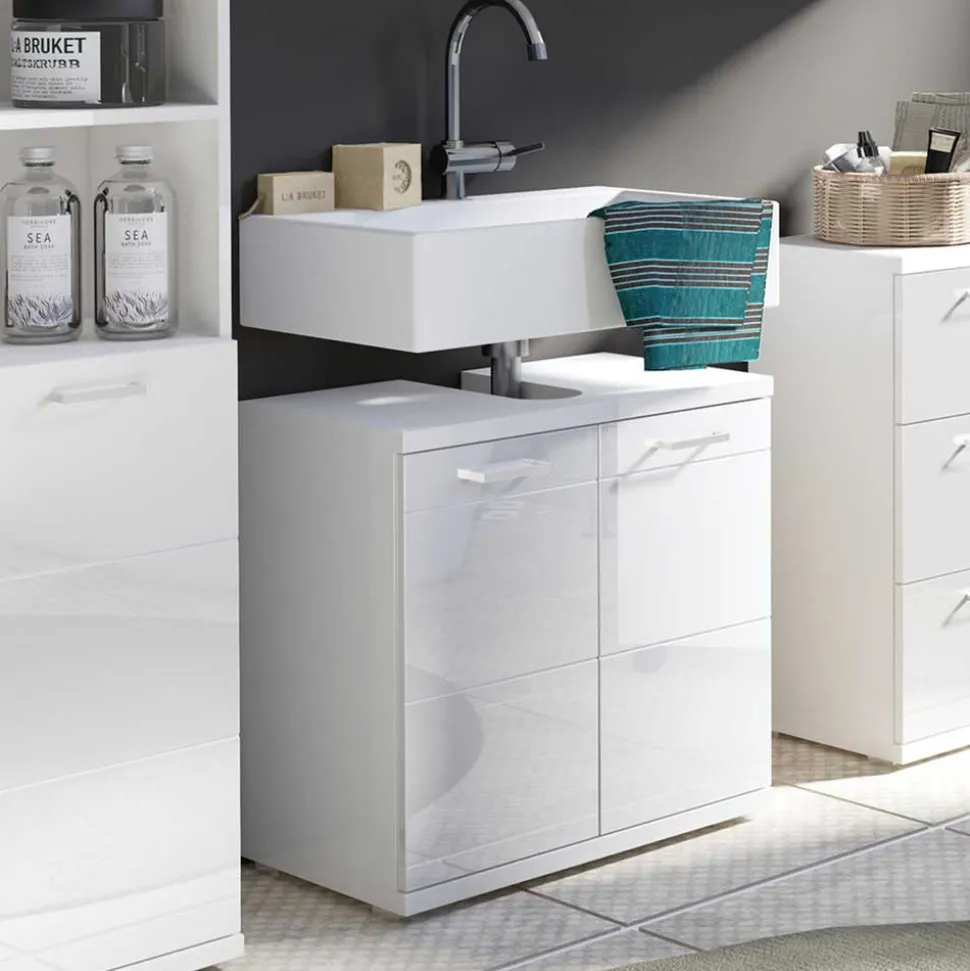 Unterbeckenschrank in Weiß - 2-türig - Fieston