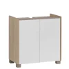 Unterbeckenschrank in Weiß und Eiche Hell - Ronya