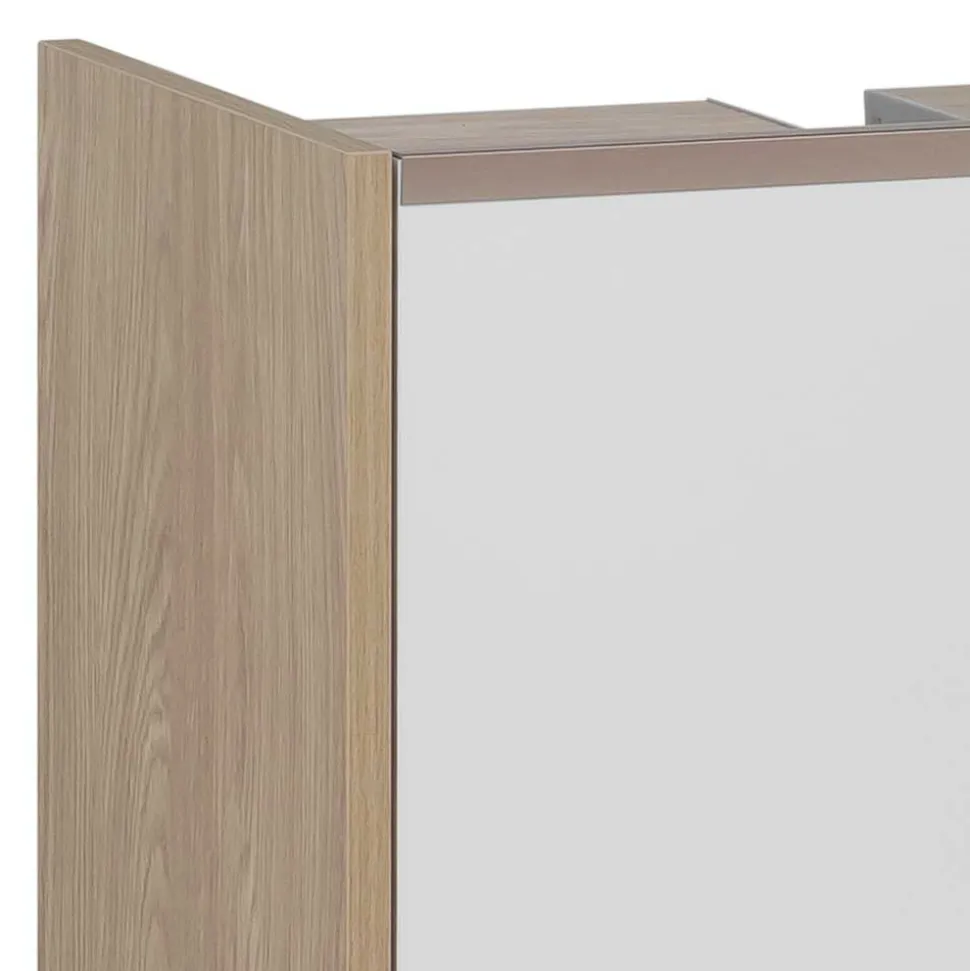 Unterbeckenschrank in Weiß und Eiche Hell - Ronya