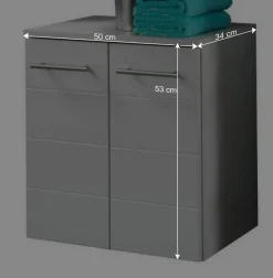 Unterbeckenschrank Veverino in Weiß Hochglanz