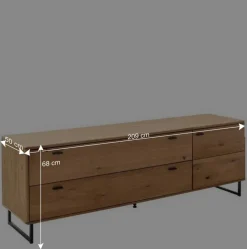 Unterschrank für Fernseher mit zwei Schubladen & Tür - Flacona