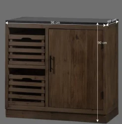 Unterschrank für Küche aus Kiefer Massivholz - Macsena