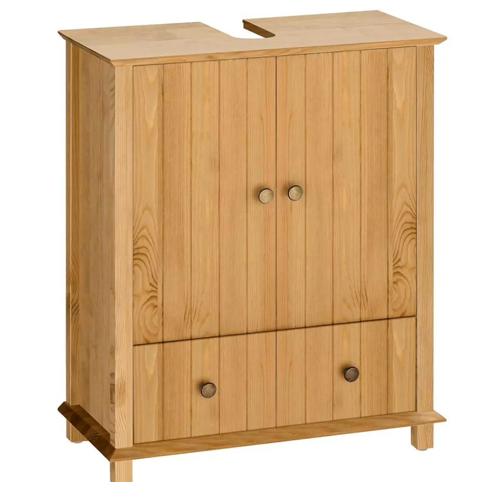 Unterschrank fürs Waschbecken aus Holz Kiefer - Akzinad